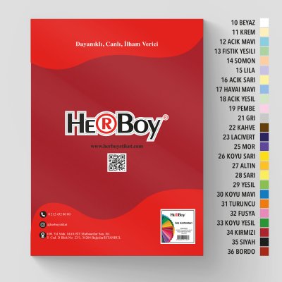 HERBOY FON KARTONU 50x70 160g KIRMIZI NO:34 100 AD.