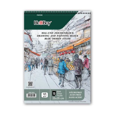 HERBOY SPİRALLİ RESİM DEFTERİ 25X35cm 165g 15'Lİ
