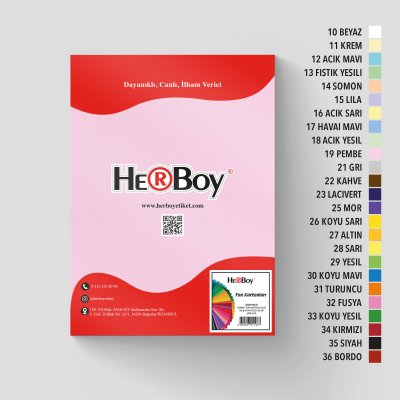 HERBOY FON KARTONU A4 NO:19 PEMBE 100 AD.