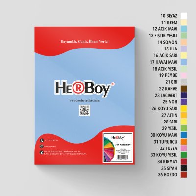 HERBOY FON KARTONU A4 NO:17 HAVAİ MAVİ 100 AD.