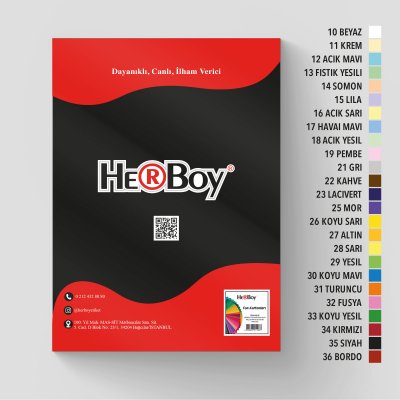 HERBOY FON KARTONU  35X50 NO:35 SİYAH 100 AD.