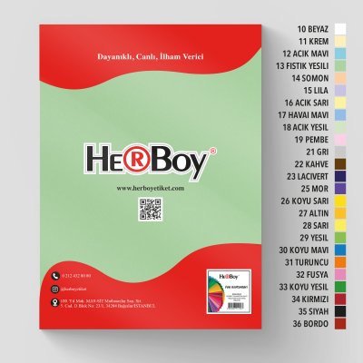 HERBOY FON KARTONU 50x70 160g FISTIK YEŞİLİ NO:13 100 AD.
