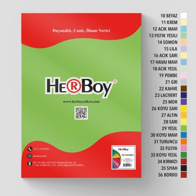 HERBOY FON KARTONU 50x70 160g YEŞİL NO:29 100 AD.