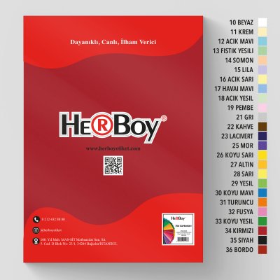 HERBOY FON KARTONU 70x100 160g KIRMIZI NO:34 100 AD.