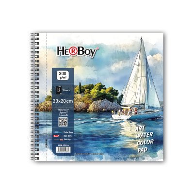 20X20 300 g 12 Lİ SPİRALLİ ART SULU BOYA DEFTERİ