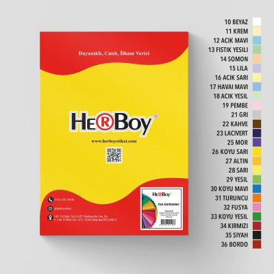 HERBOY FON KARTONU 25X35 NO:26 KOYU SARI 100 AD.