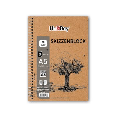 HERBOY A5 60'LI 90 g KRAFT YAN SPİRALLİ BLOK