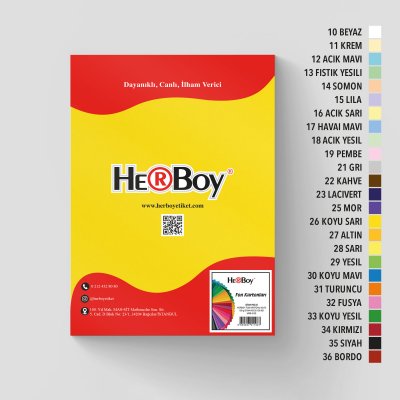 HERBOY FON KARTONU A4 NO:26 KOYU SARI 100 AD.