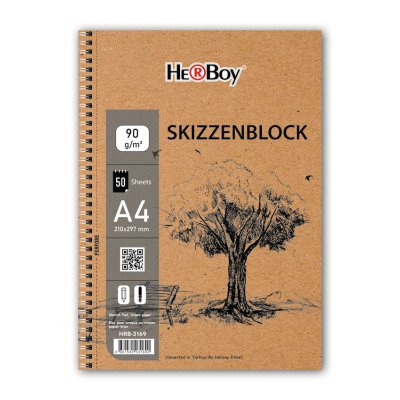 HERBOY A4 60'LI 90 g KRAFT YAN SPİRALLİ BLOK