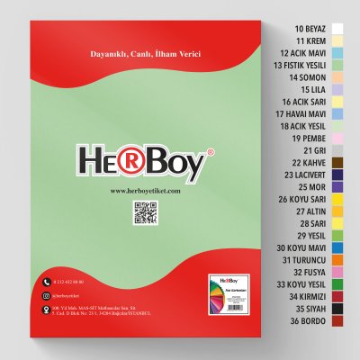 HERBOY FON KARTONU 70x100 160g FISTIK YEŞİLİ NO:13 100 AD.